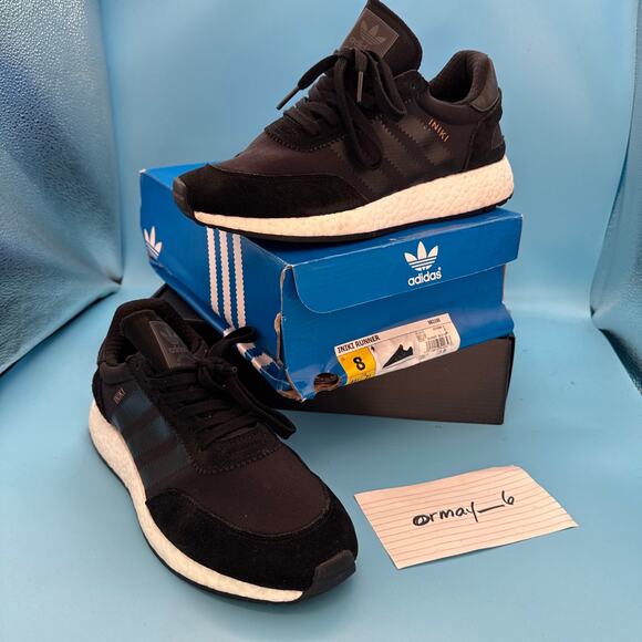 adidas Iniki Runner Core Black m8 w9.5 - Picture 1 of 15